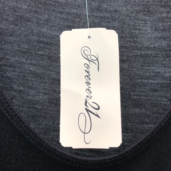 FOREVER 21 Scoop Neck + Side Sheer Knit Bi-Level Tank Top Black, Size L, NWT! - Picture 13 of 14